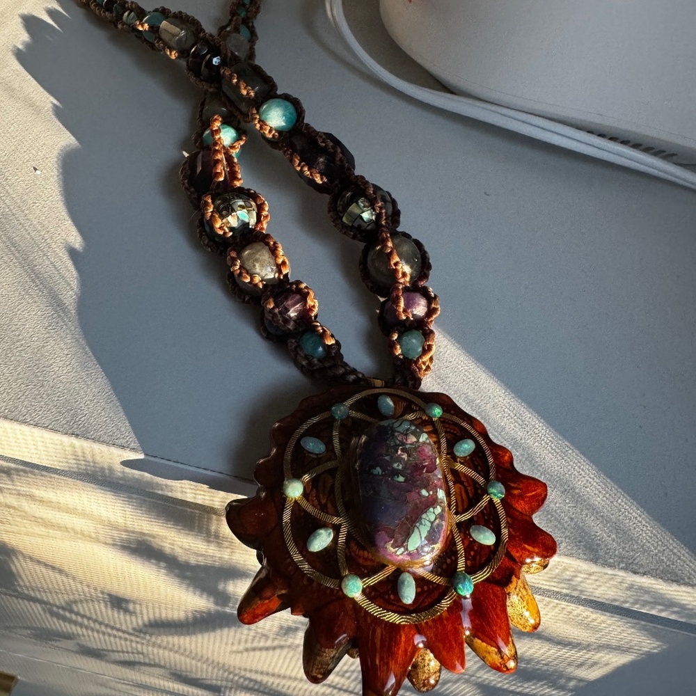 One of a kind third eye pinecones large pendant neckalce